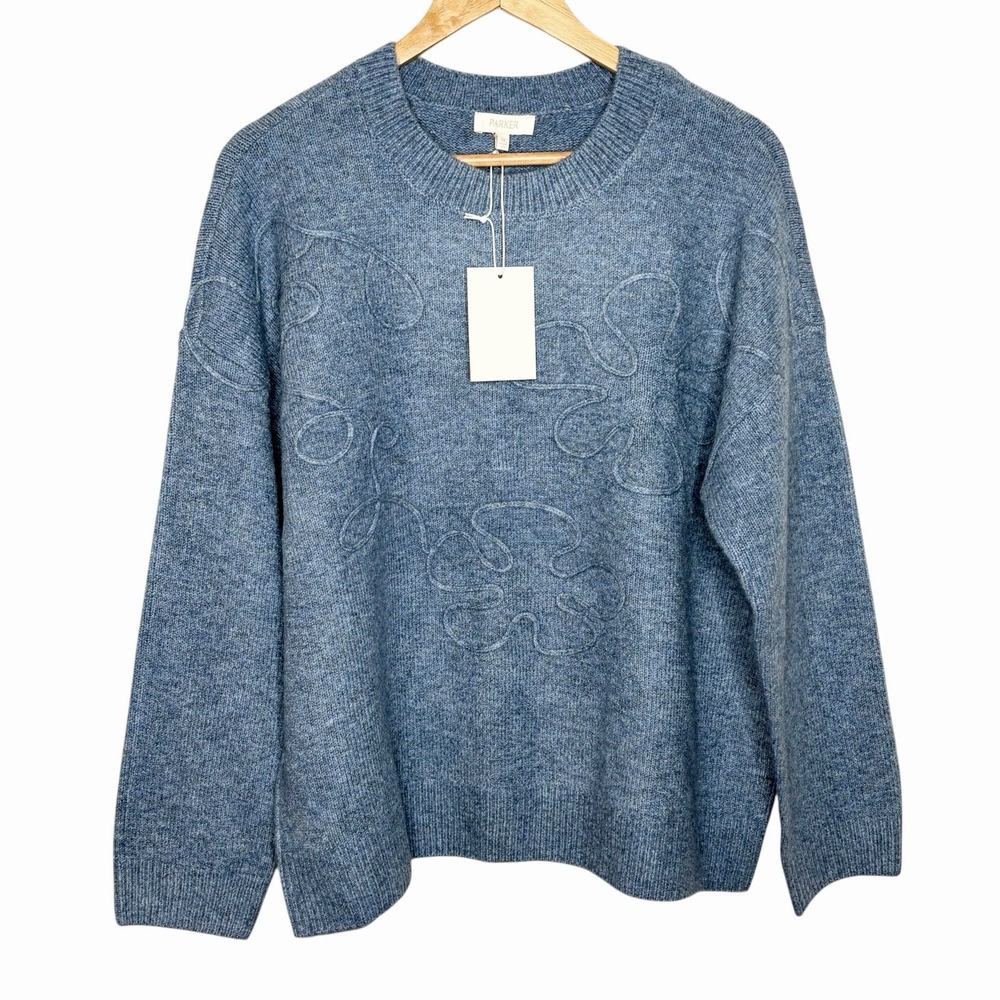 Parker Oversized Sweater Blue Womens Size M Cozy Minimalist Artsy Coastal Beachy